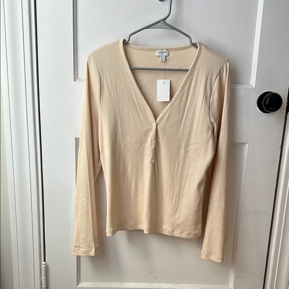 J. Crew Factory Tops - J Crew Factory Cream V-Neck Button-Up Women's Top